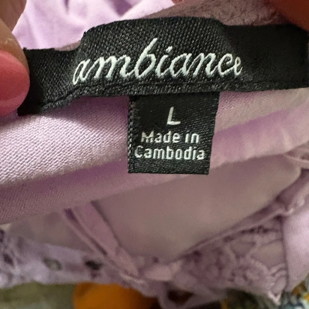 Womens Large Pastel Purple Floral Crochet Lace Boho Top Festival Fairy Coquette - Picture 3 of 6